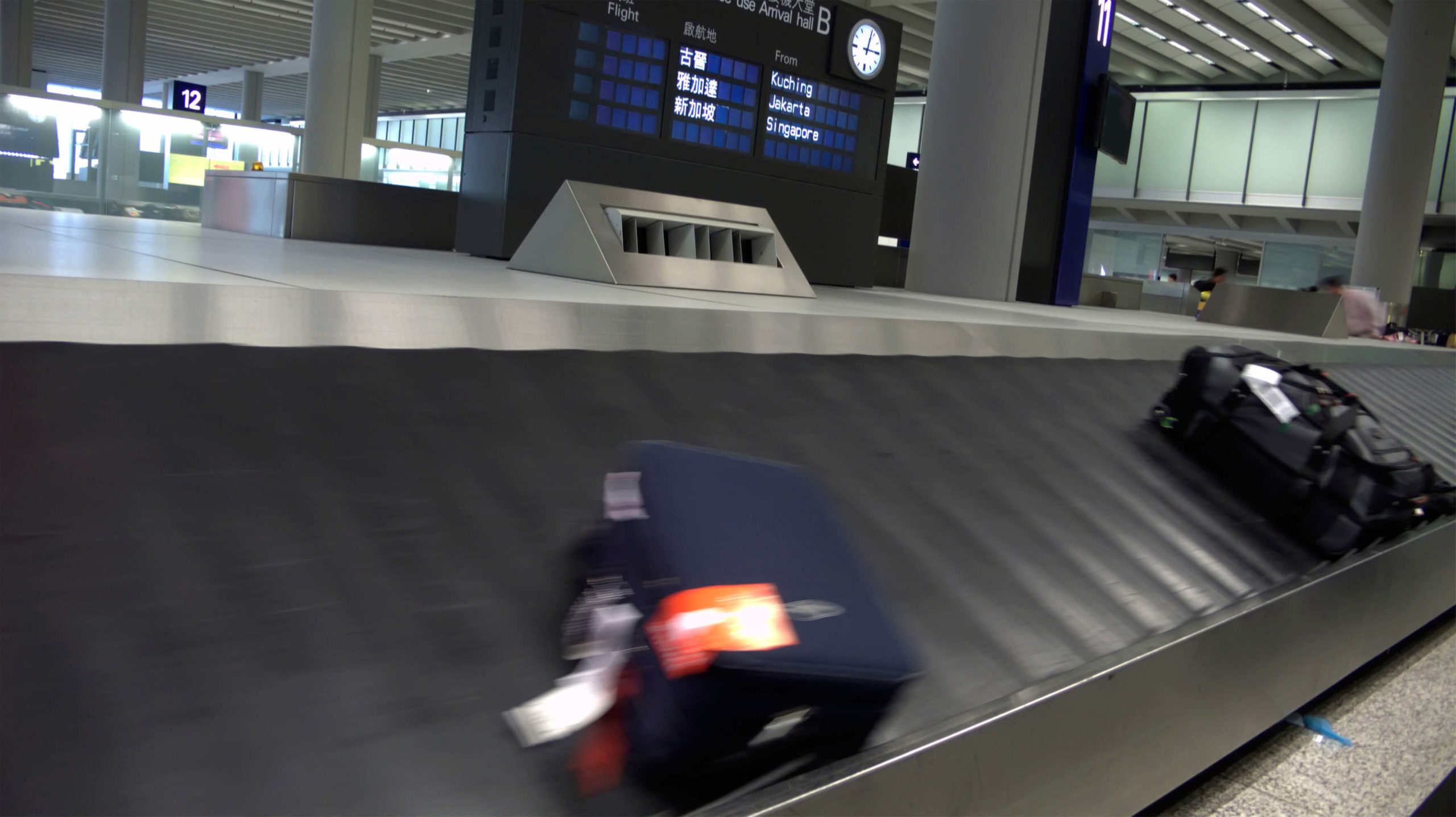 baggage on carousel at airport